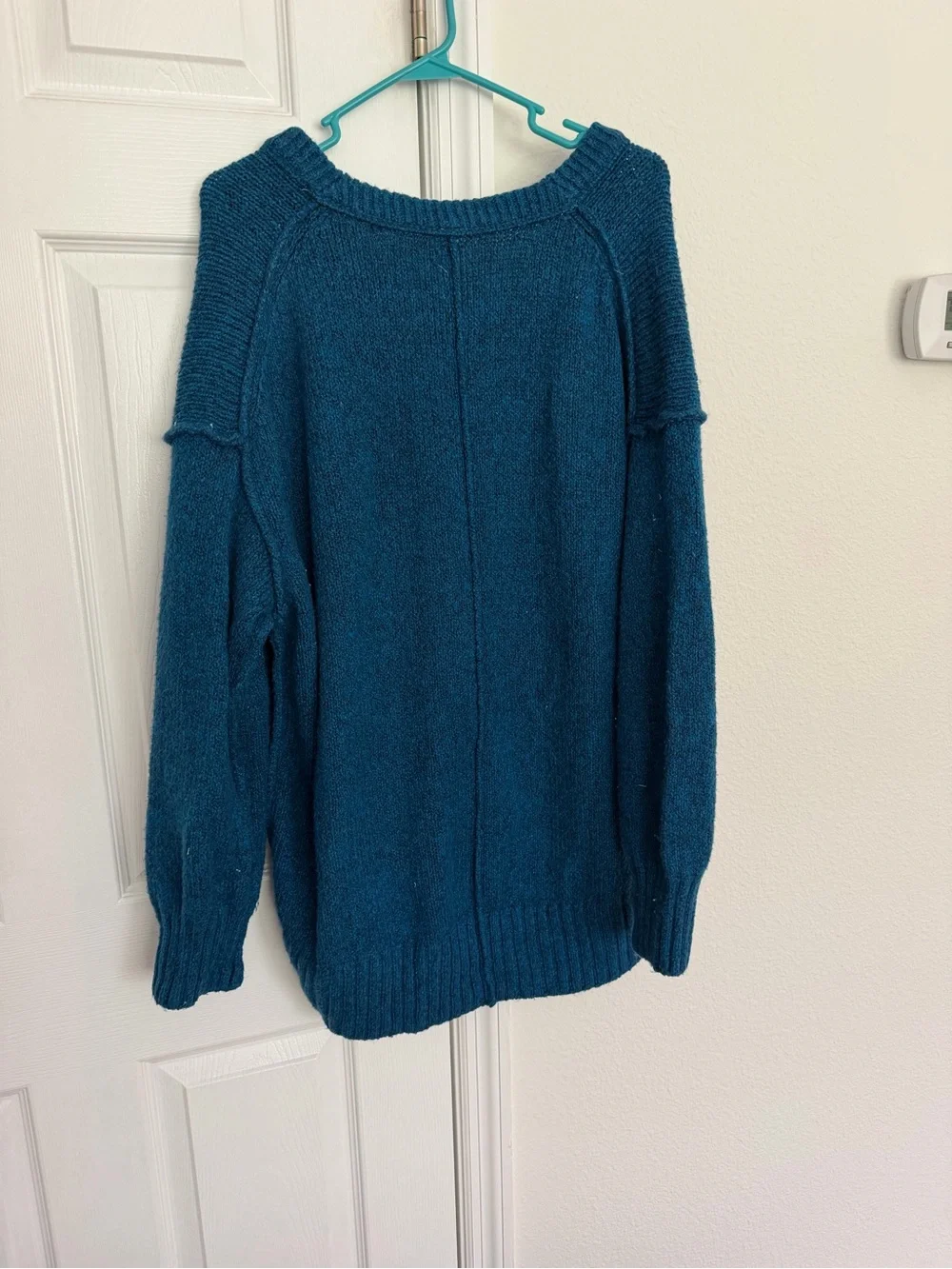 Free People Brookside Tunic Oversized Knit Sweater Halcyon Blue XS